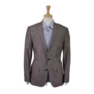 Wallin & Bros Brown Cotton Linen Blazer Jacket 38R